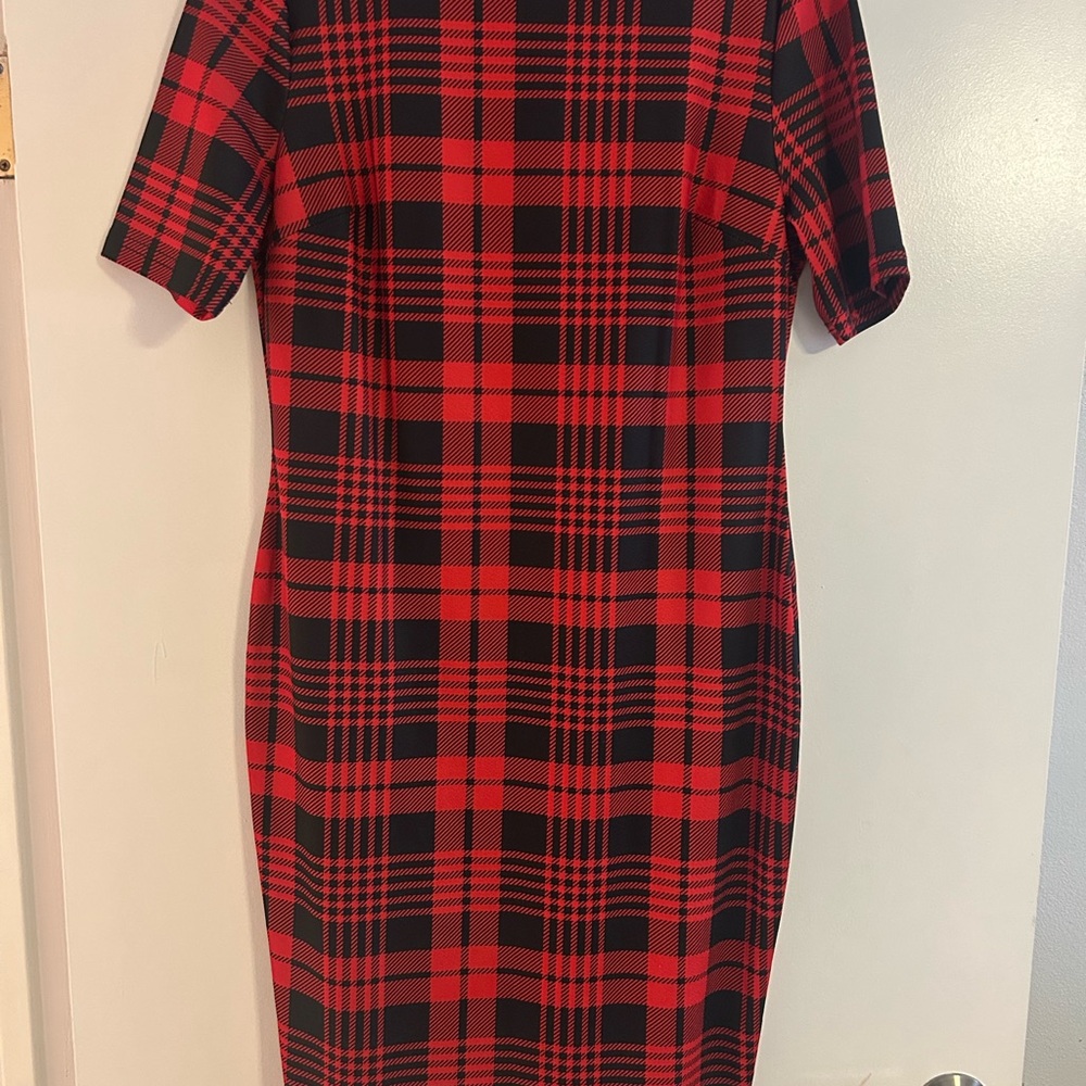 Red and Black Plaid Dress